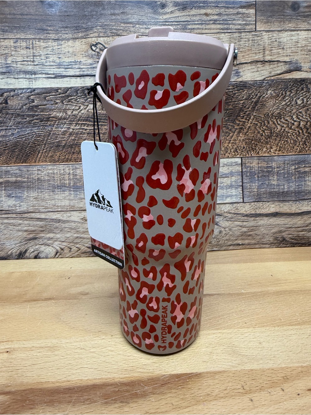 Hydrapeak Pink Leopard Print Travel Tumbler